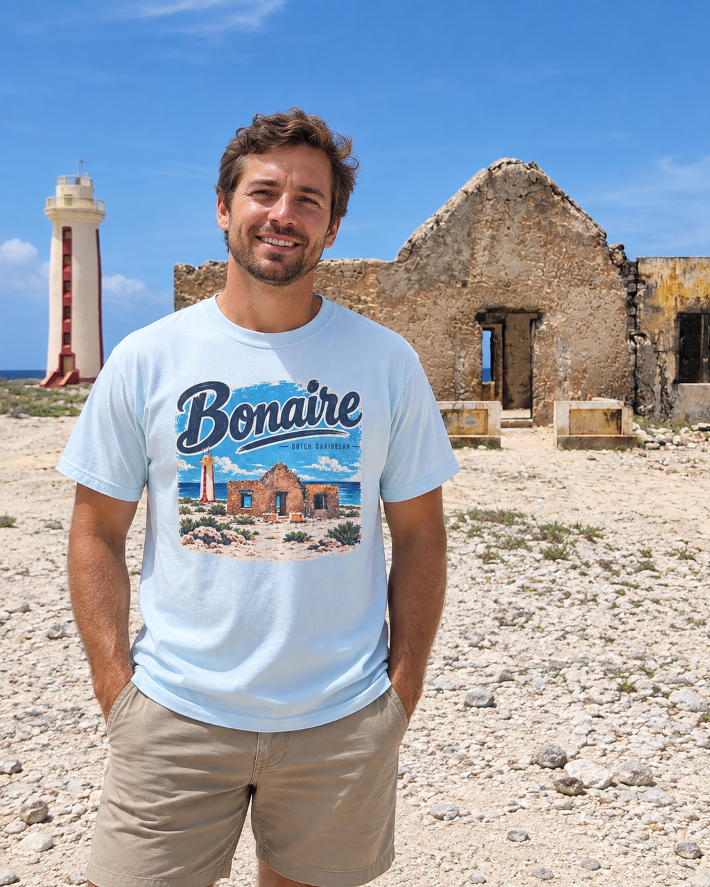 Bonaire Dutch Caribbean Lighthouse Ruins Tee