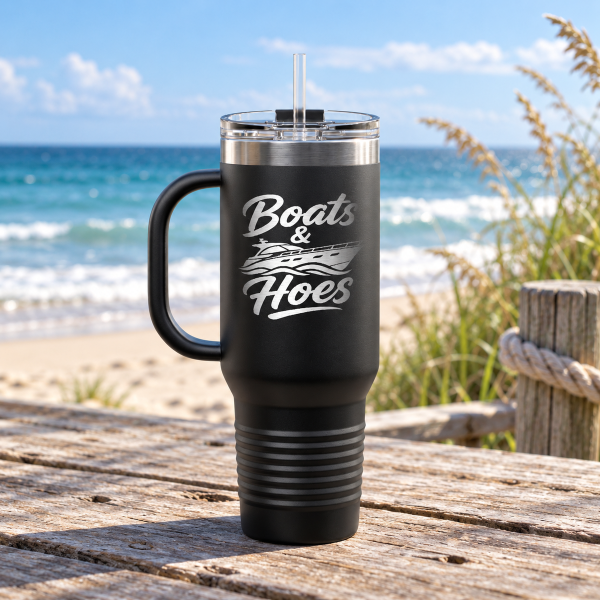 Boats & Hoes Engraved 40oz Travel Mug