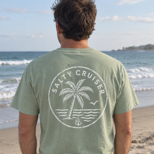 Salty Cruiser Coastal Palm Front and Back Tee