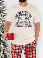Boats & Ho Ho Hoes Tropical Christmas Cruise Tee