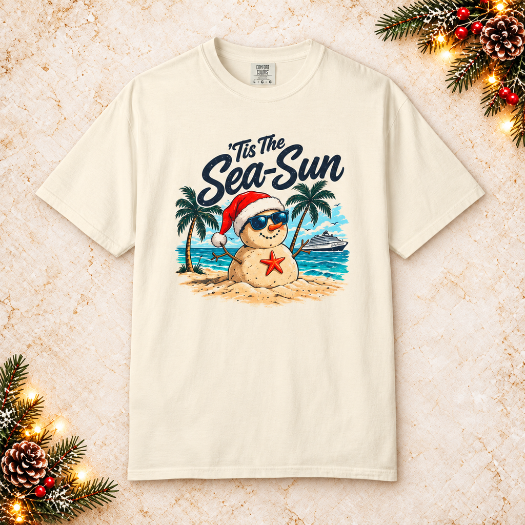 ’Tis the Sea-Sun Tropical Christmas Cruise Tee