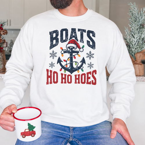 Boats & Ho Ho Hoes Nautical Christmas Sweatshirt