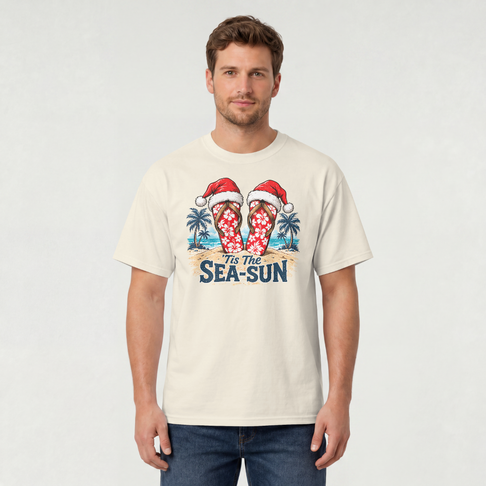 ’Tis the Sea-Sun Flip-Flops Christmas Cruise Tee