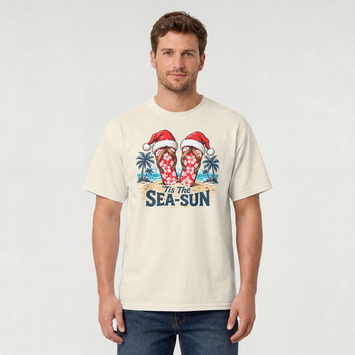 ’Tis the Sea-Sun Flip-Flops Christmas Cruise Tee