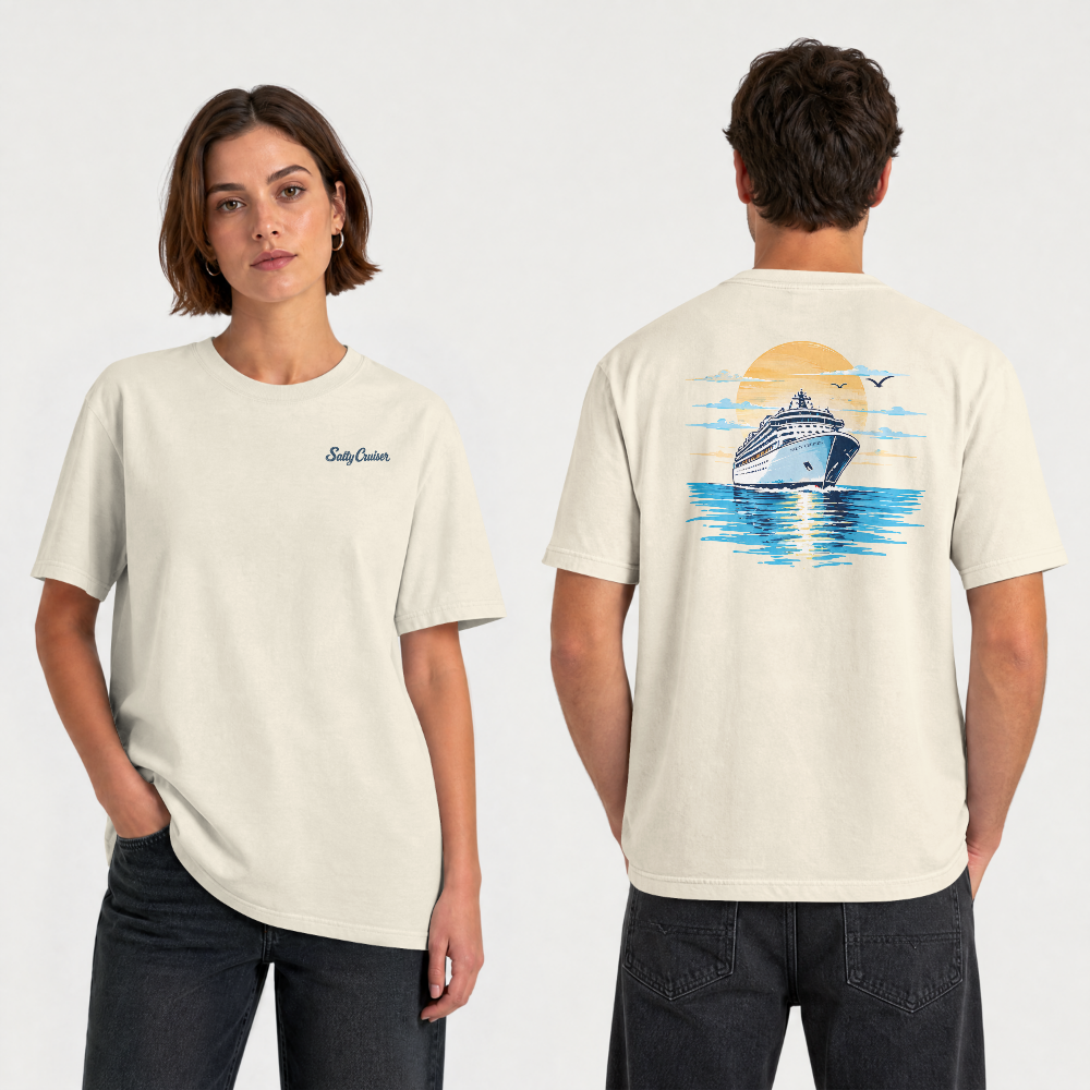 Salty Cruiser Sunset Cruise Ship Tee