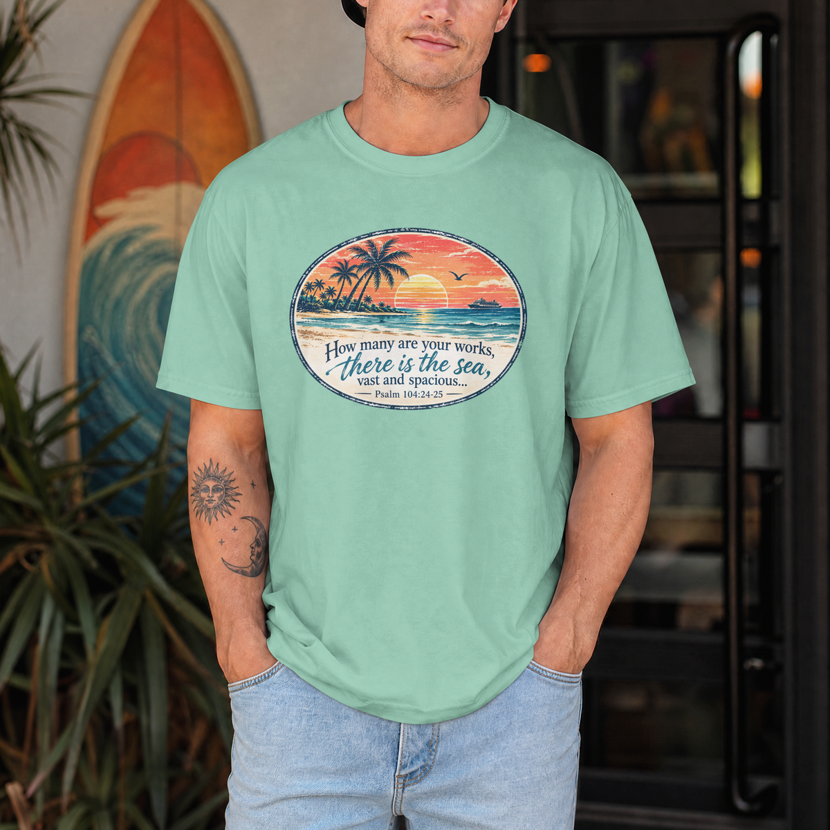 Psalm 104:24-25 There Is the Sea Christian Cruise Tee