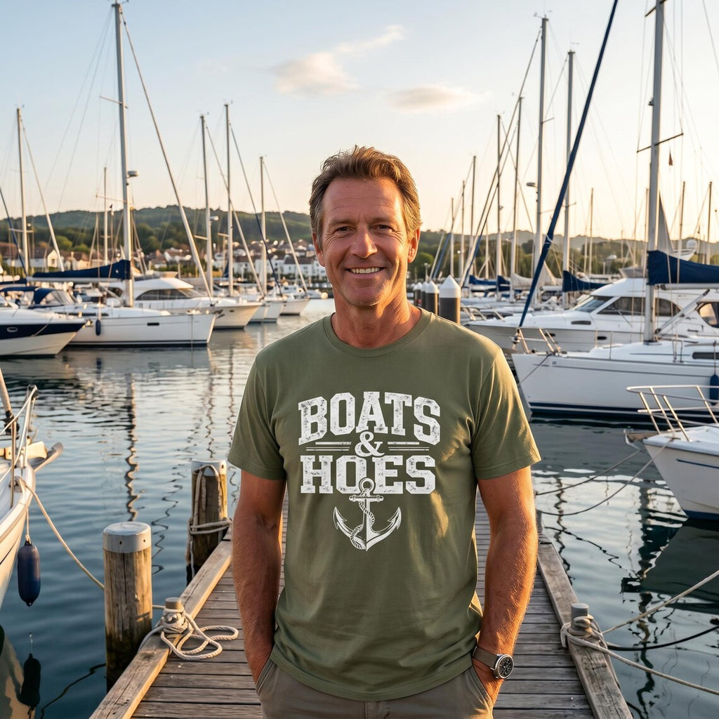Boats & Hoes Vintage Anchor Graphic Tee