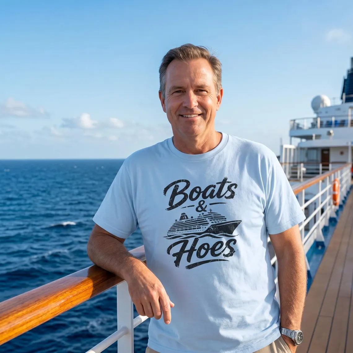 Boats & Hoes Cruise Ship Vintage Graphic Tee
