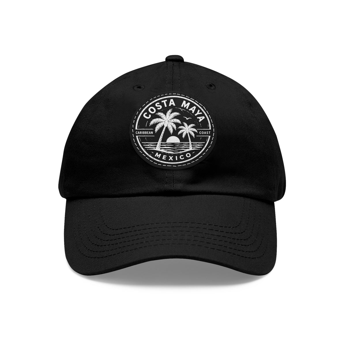 Costa Maya Caribbean Coast Leather Patch Dad Hat