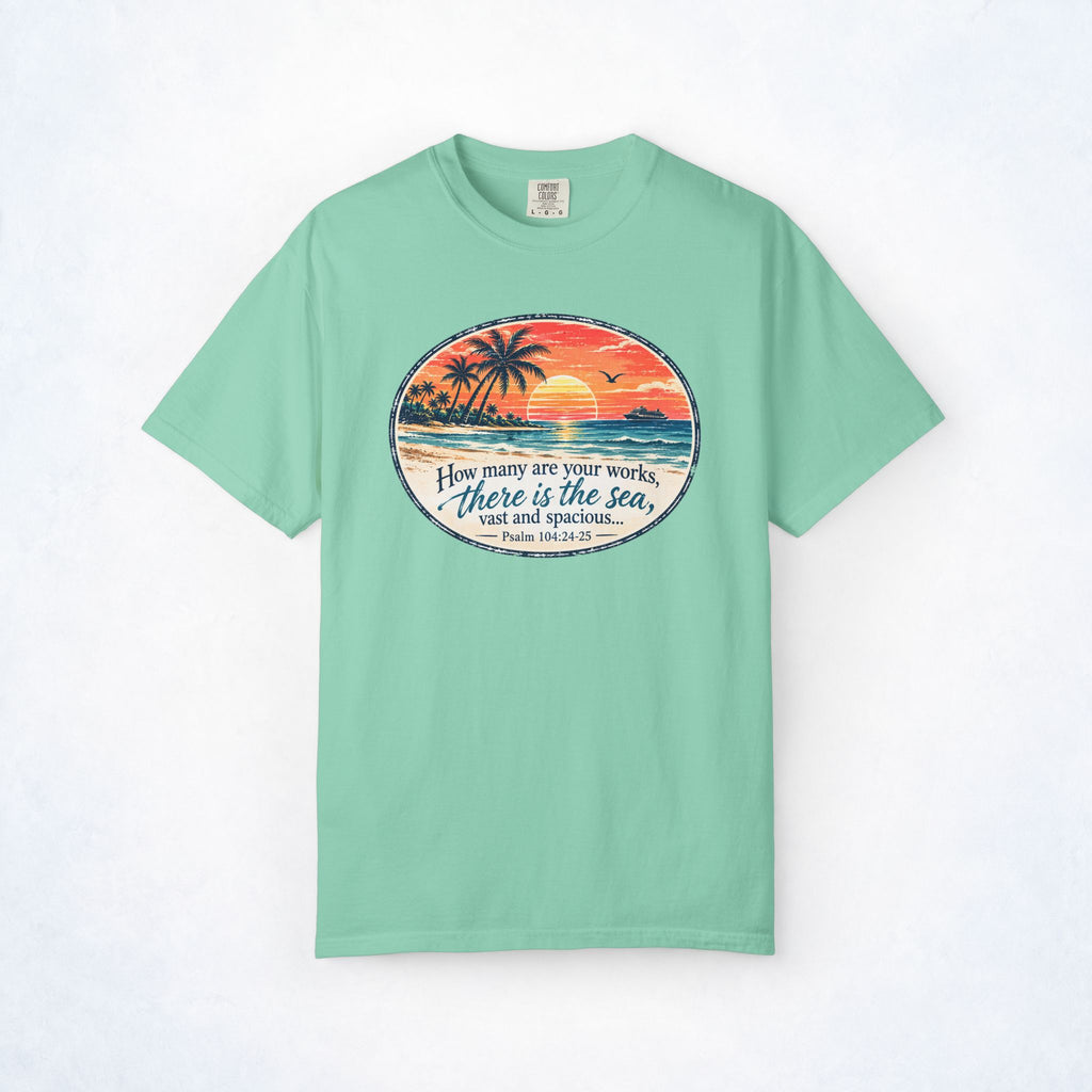 Psalm 104:24-25 There Is the Sea Christian Cruise Tee