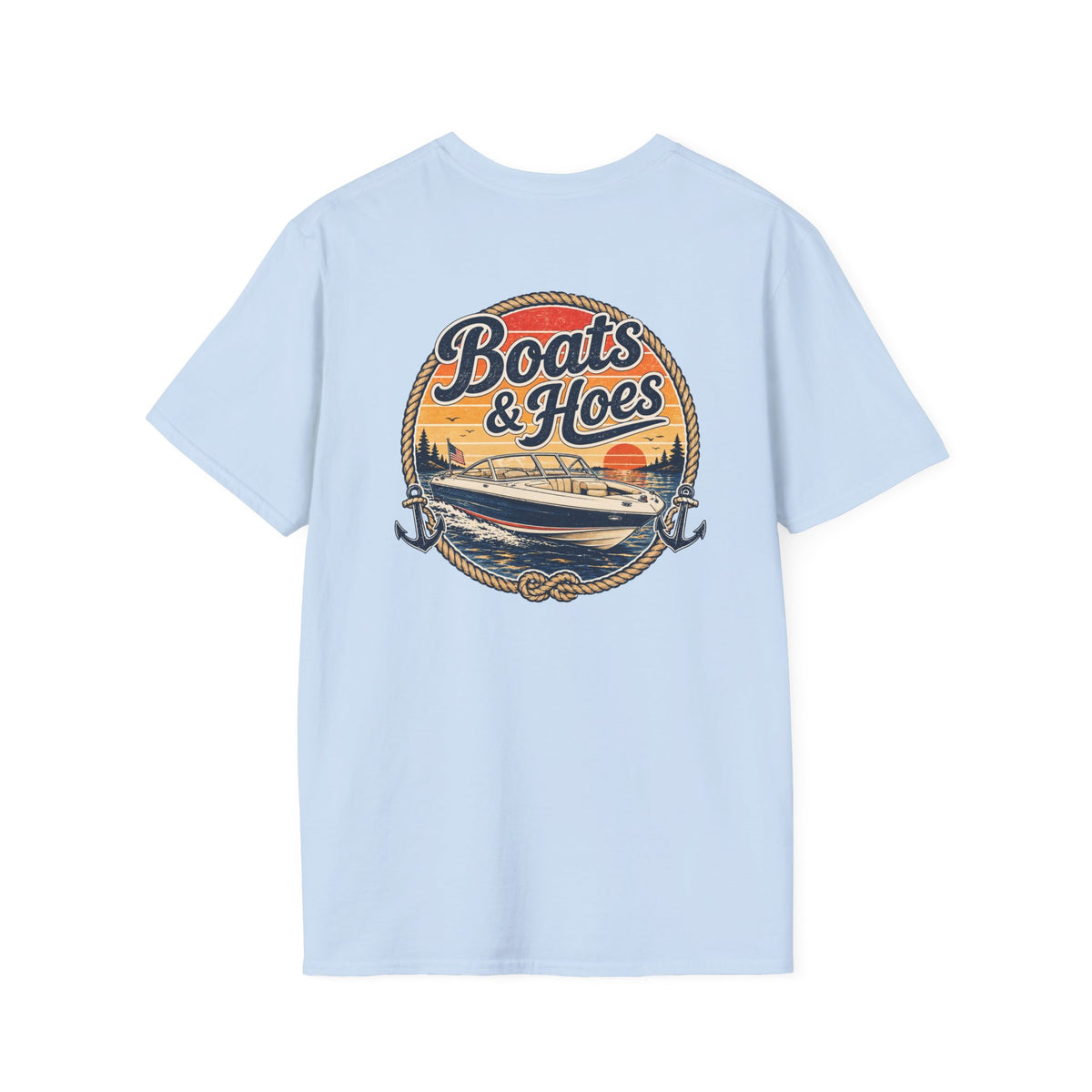 Boats and Hoes Speedboat Front and Back Tee