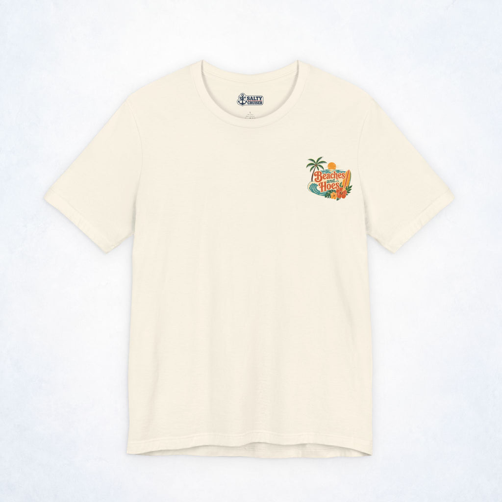 Beaches & Hoes Tropical Sunset Front & Back Tee