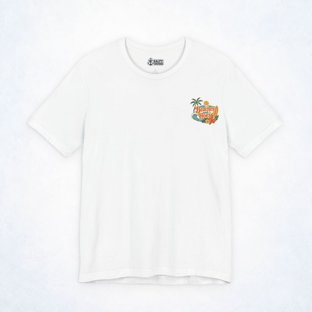 Beaches & Hoes Tropical Sunset Front & Back Tee