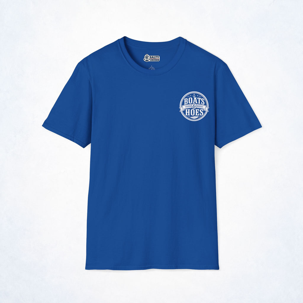 Boats and Hoes Badge Front & Back Print Tee