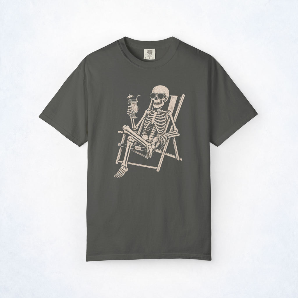 Skelly Skeleton Beach Chair Cocktail Graphic Tee