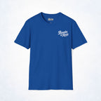 Boats & Hoes Retro Sunset Pontoon Front & Back Tee