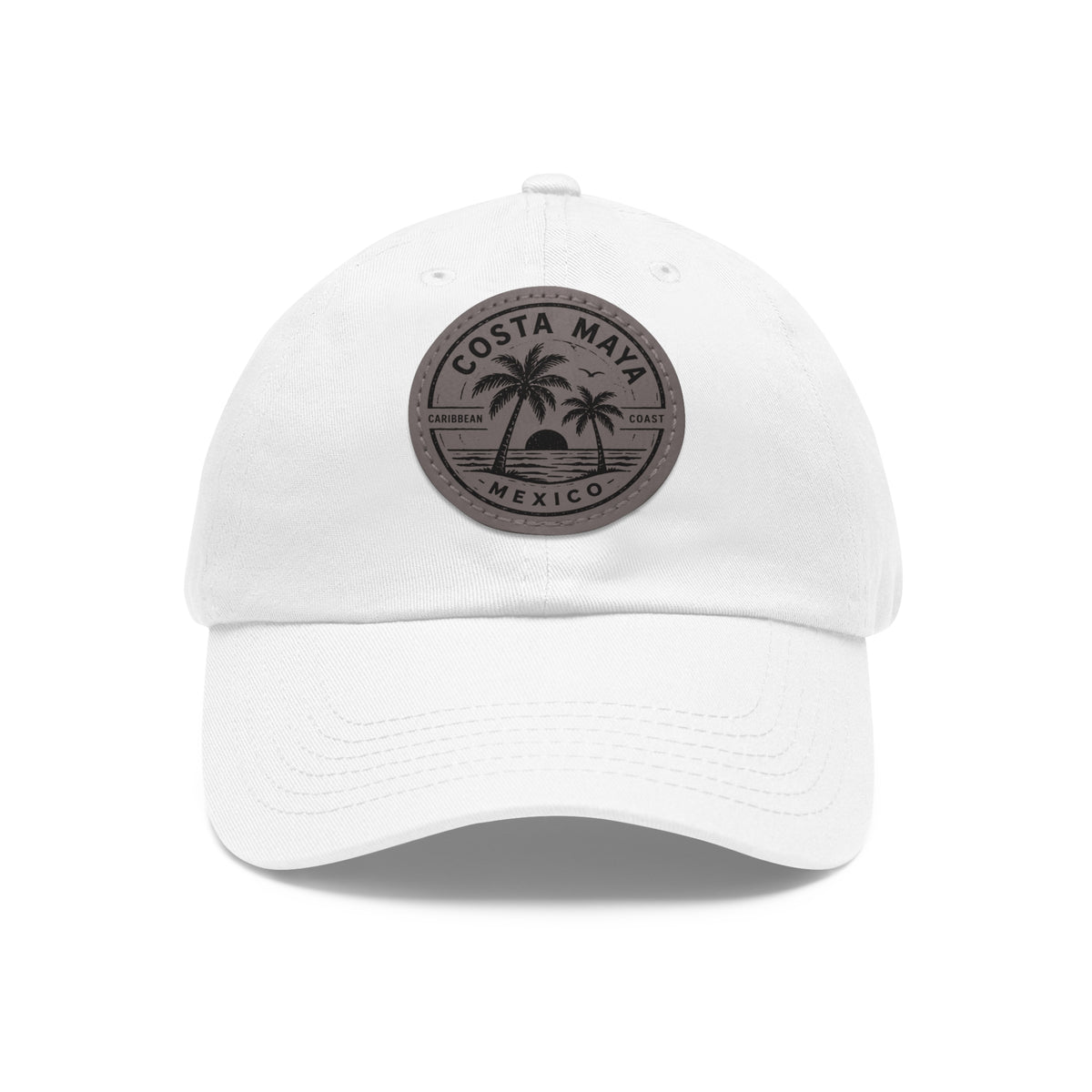 Costa Maya Caribbean Coast Leather Patch Dad Hat