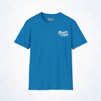Boats & Hoes Retro Sunset Pontoon Front & Back Tee