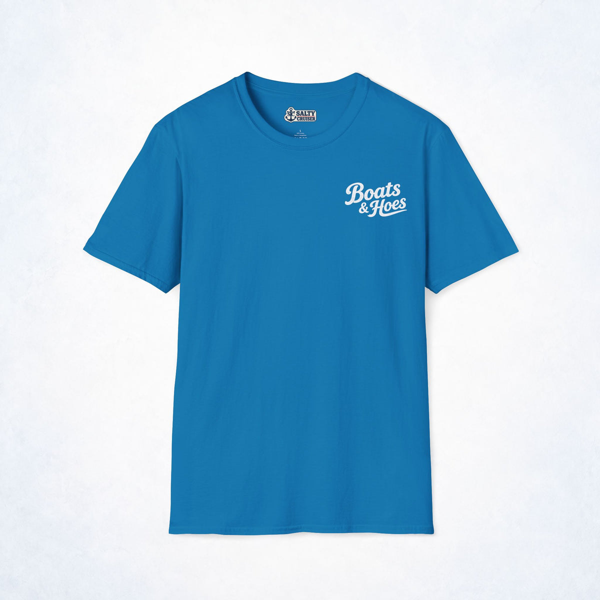 Boats & Hoes Retro Sunset Pontoon Front & Back Tee
