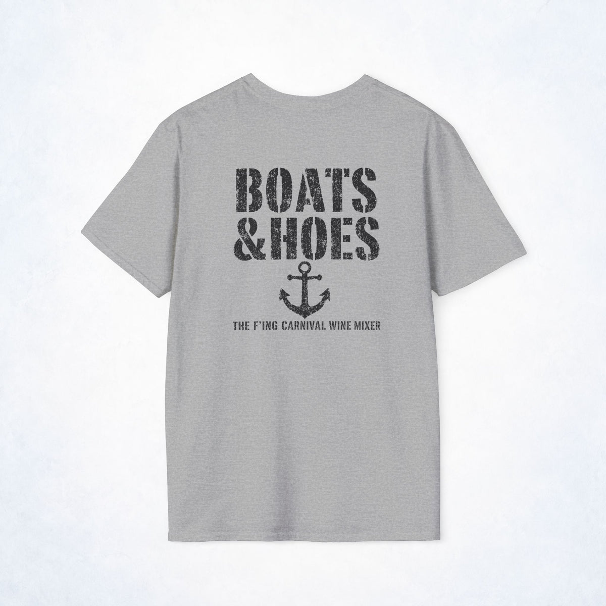 Boats & Hoes Carnival Wine Mixer Front and Back Tee