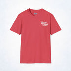 Boats & Hoes Retro Sunset Pontoon Front & Back Tee