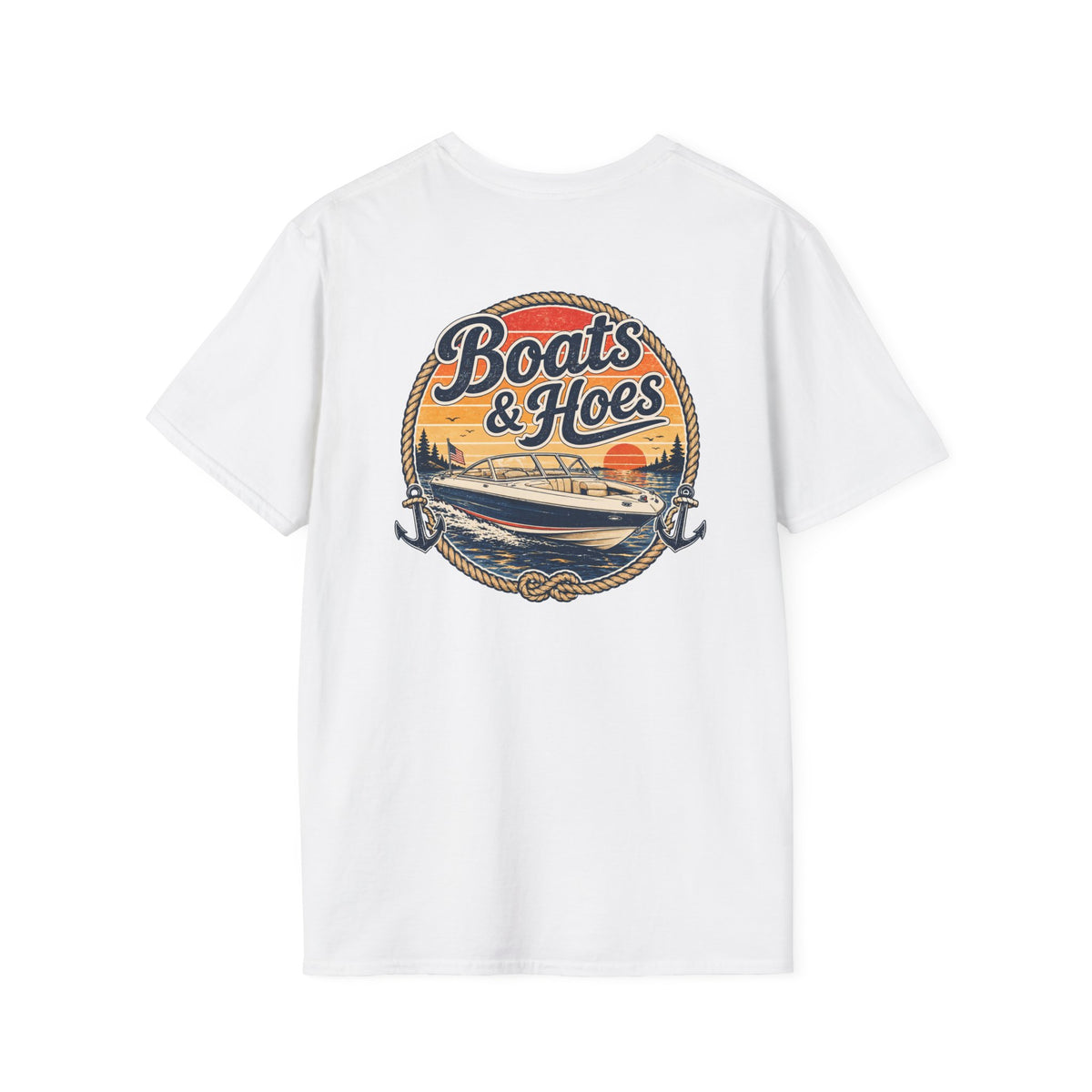 Boats and Hoes Speedboat Front and Back Tee