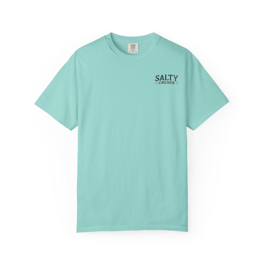 Salty Cruiser Sunset Cruise Front and Back Tee