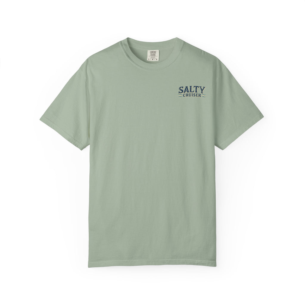 Salty Cruiser Sunset Cruise Front and Back Tee