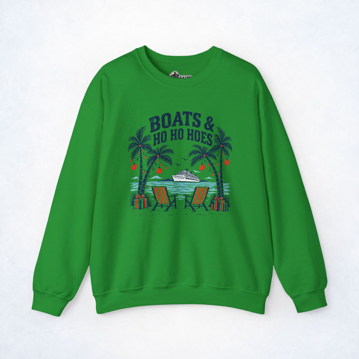 Boats & Ho Ho Hoes Tropical Christmas Sweatshirt