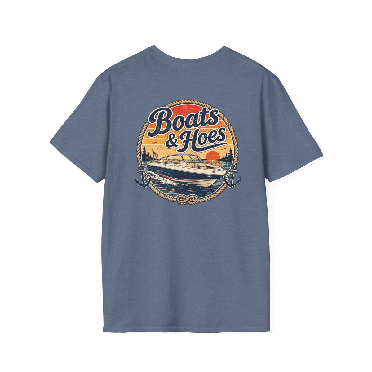 Boats and Hoes Speedboat Front and Back Tee