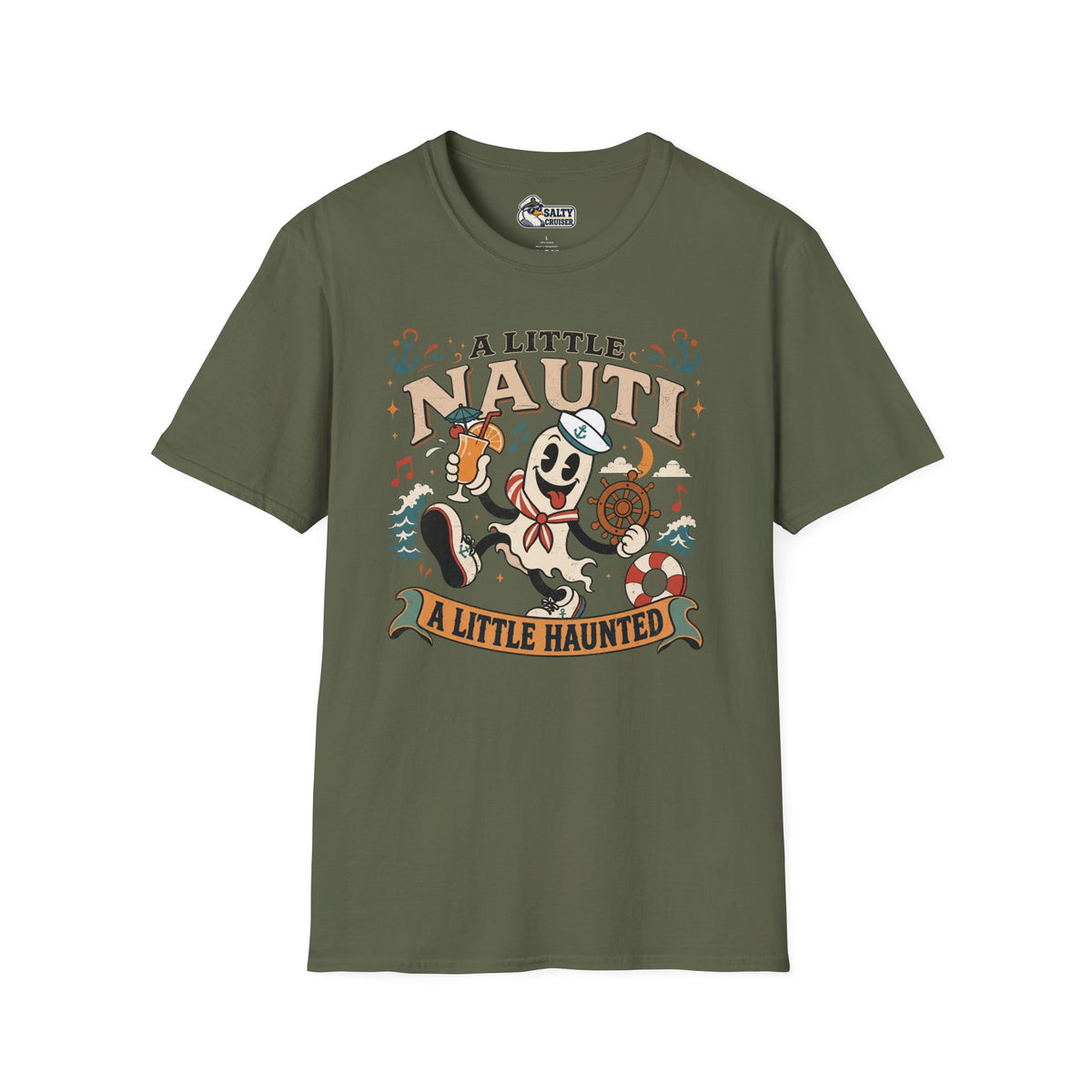 A Little Nauti A Little Haunted Ghost Sailor Cruise Tee