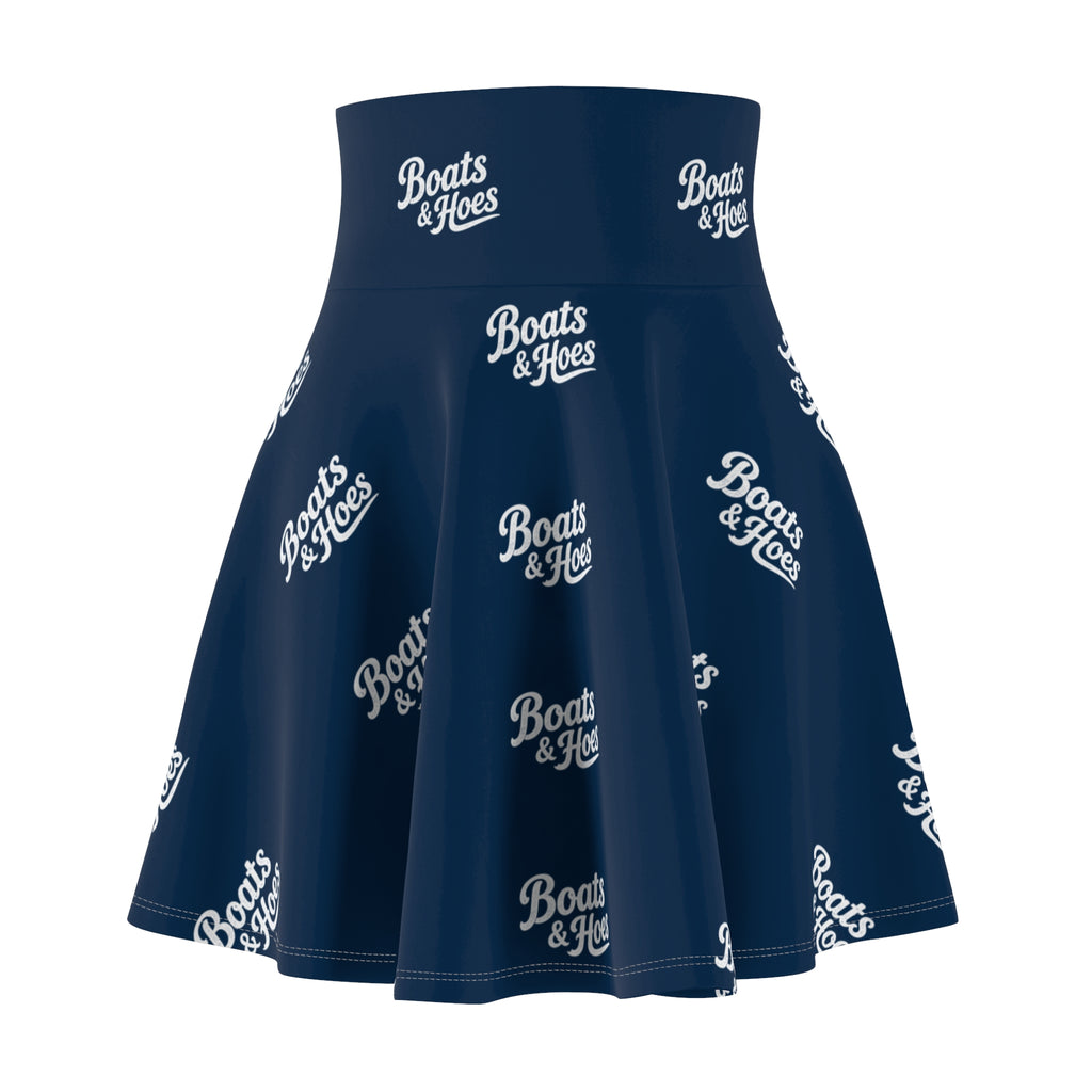 Boats & Hoes Navy Skater Skirt
