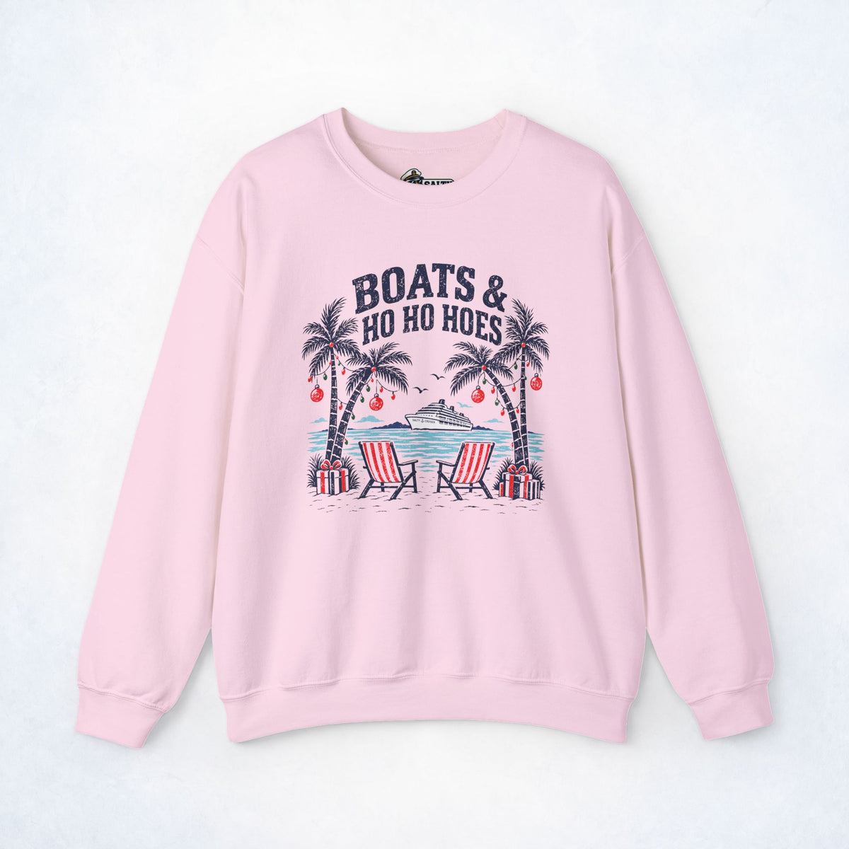 Boats & Ho Ho Hoes Tropical Christmas Sweatshirt