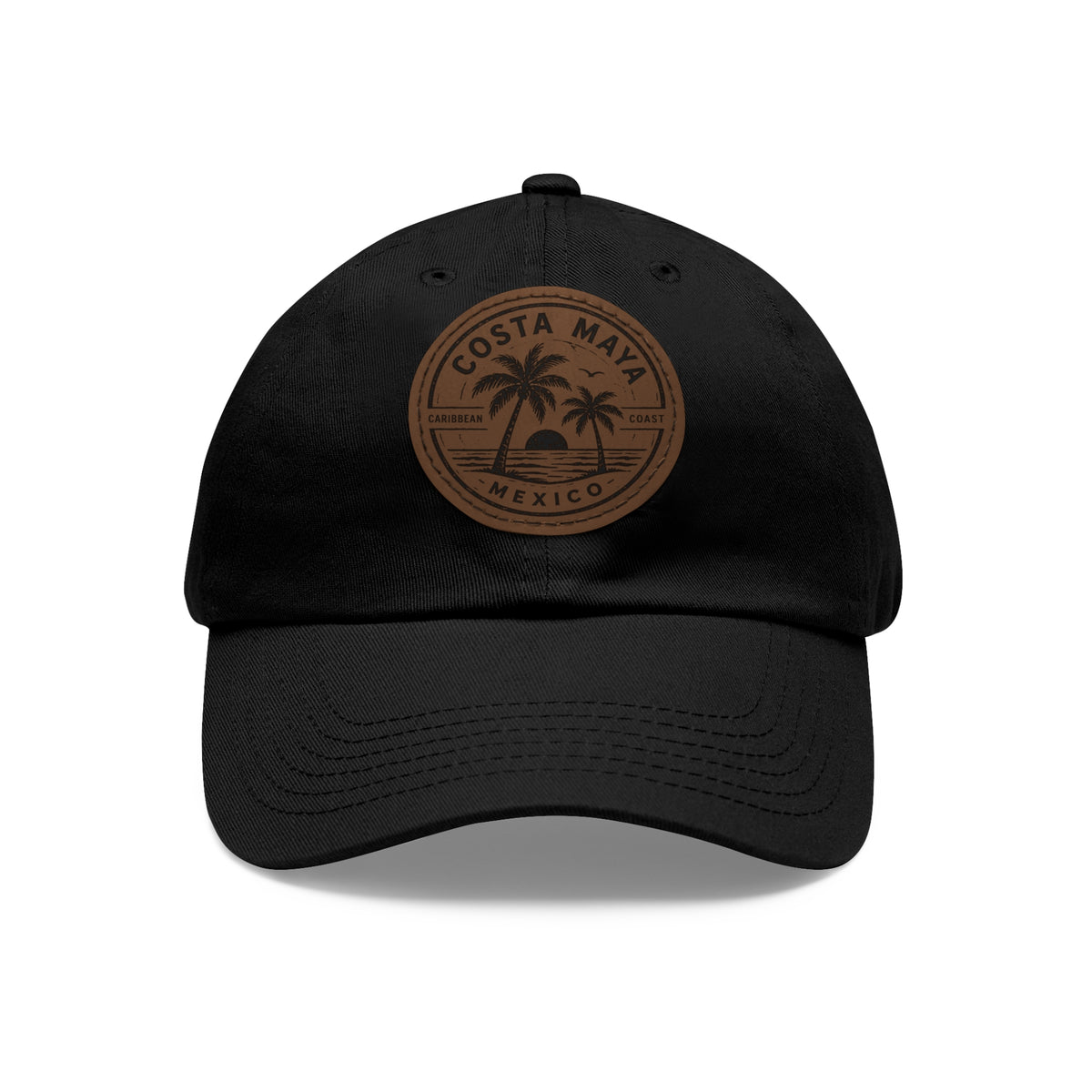 Costa Maya Caribbean Coast Leather Patch Dad Hat