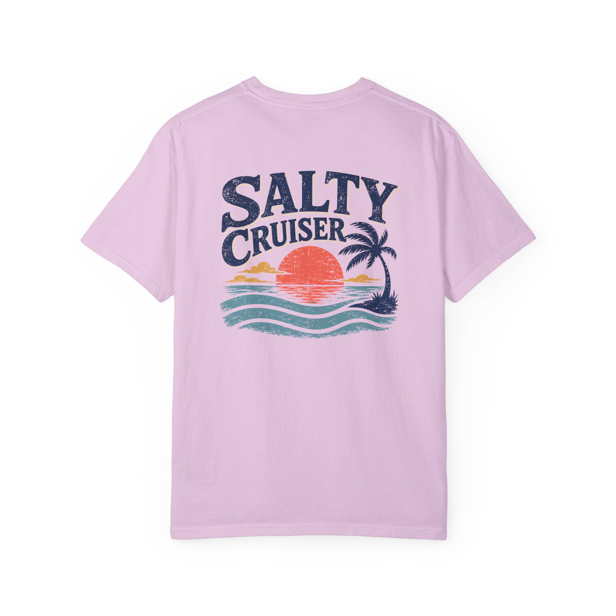Salty Cruiser Retro Sunset Front and Back Tee