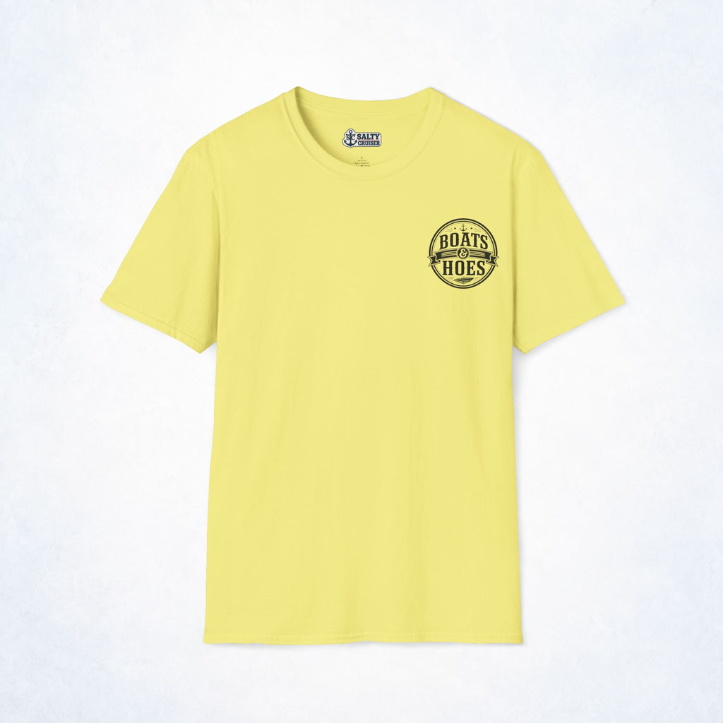 Boats and Hoes Badge Front & Back Print Tee