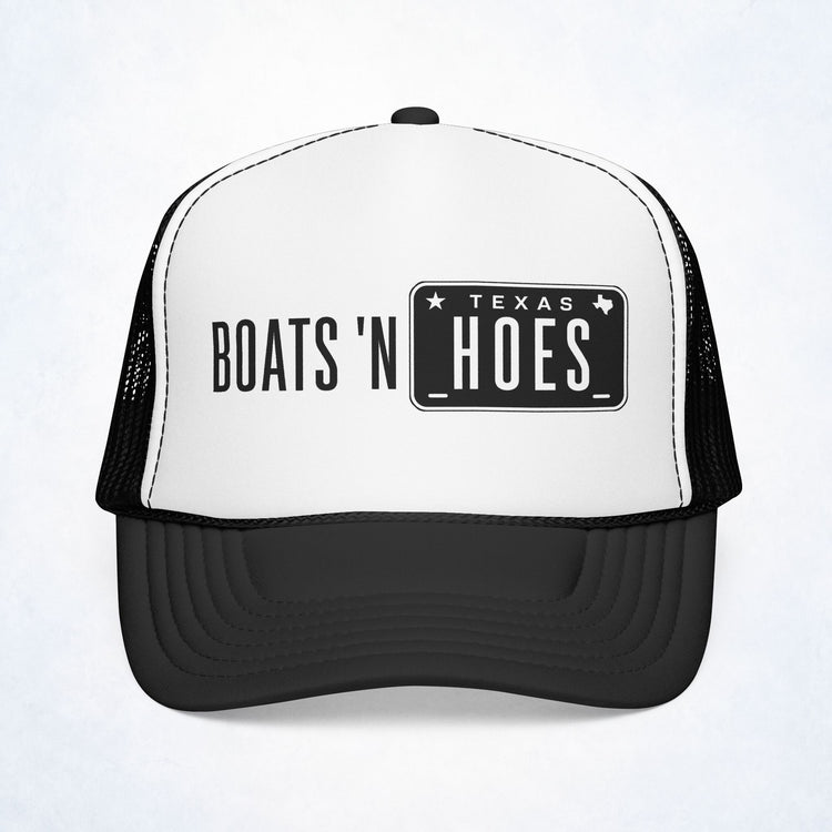 Boats N’ Hoes Texas License Plate Foam Trucker Hat