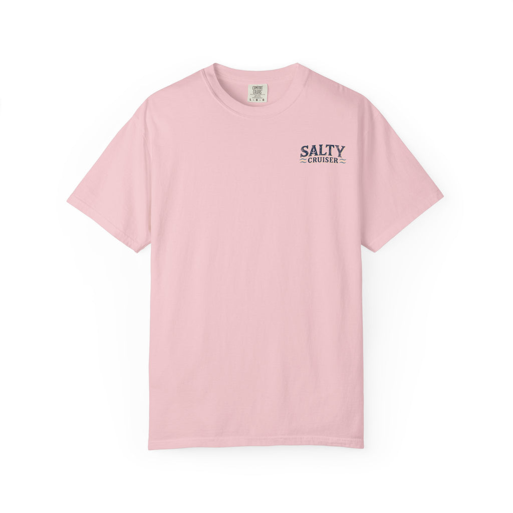 Salty Cruiser Sunset Cruise Front and Back Tee