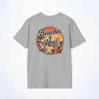 Beaches & Hoes Retro Sunset Front & Back Tee