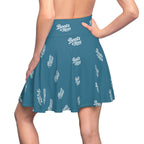 Boats & Hoes Sea Blue Skater Skirt