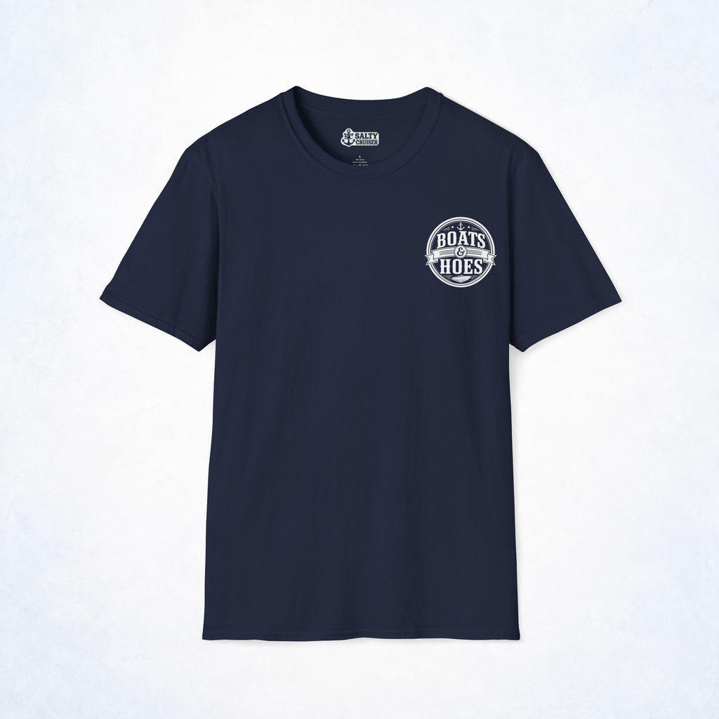 Boats and Hoes Badge Front & Back Print Tee