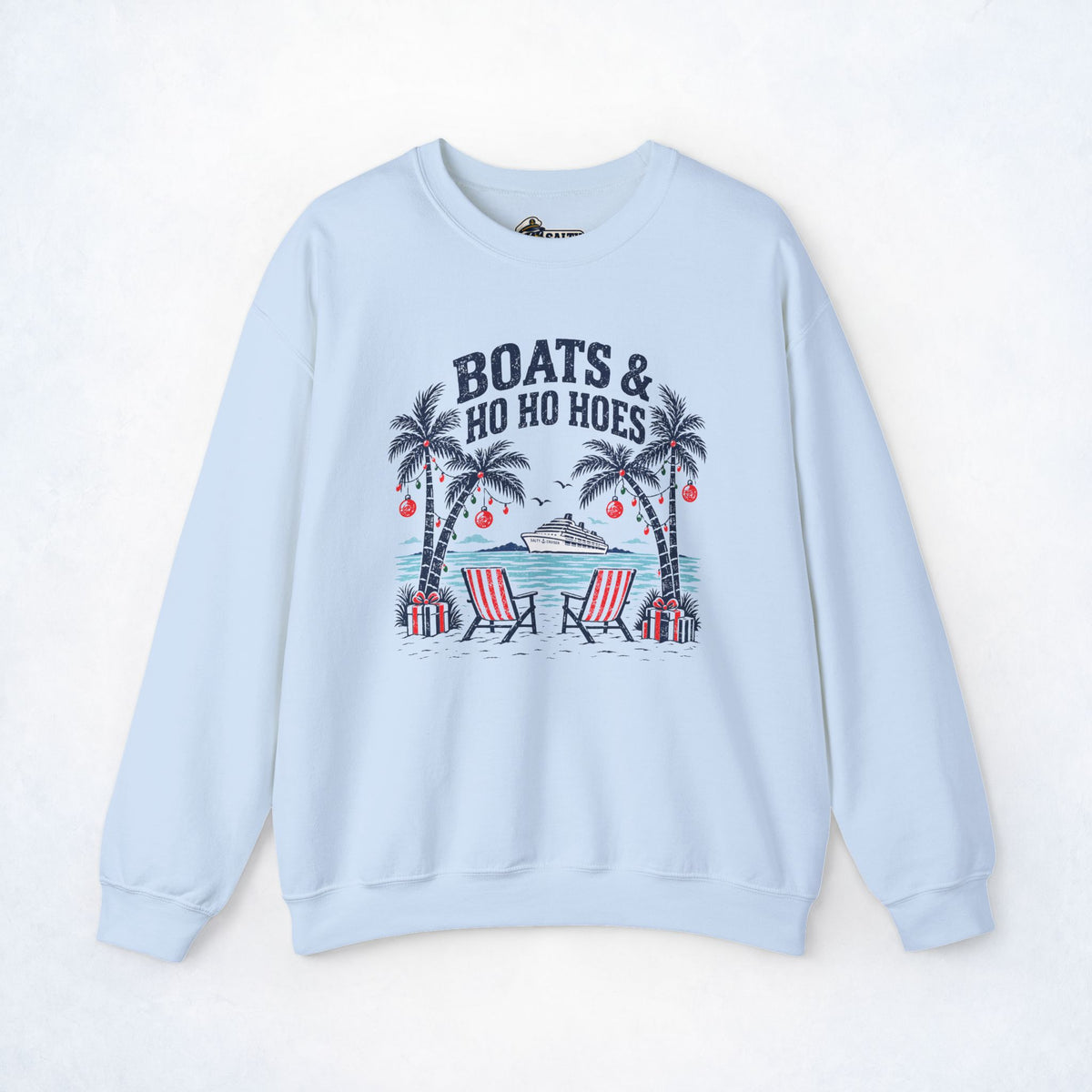 Boats & Ho Ho Hoes Tropical Christmas Sweatshirt