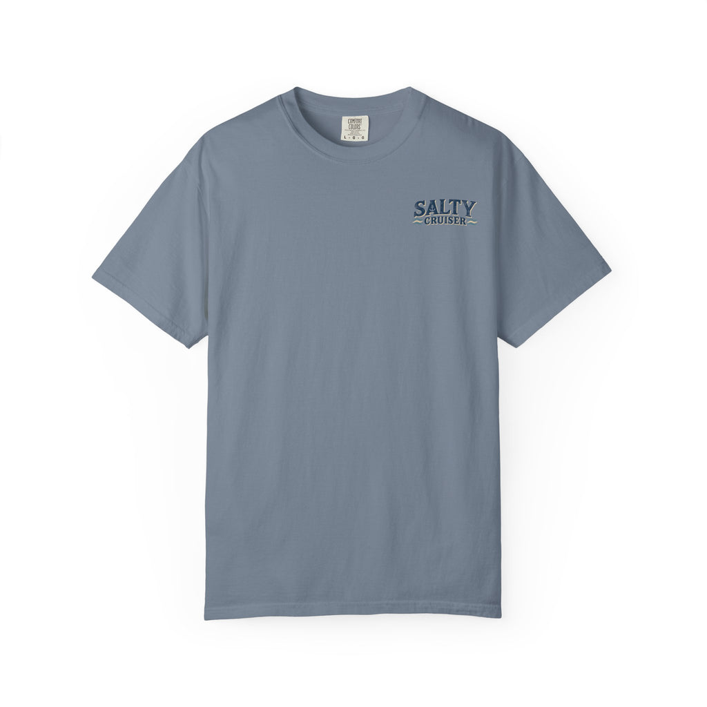 Salty Cruiser Sunset Cruise Front and Back Tee