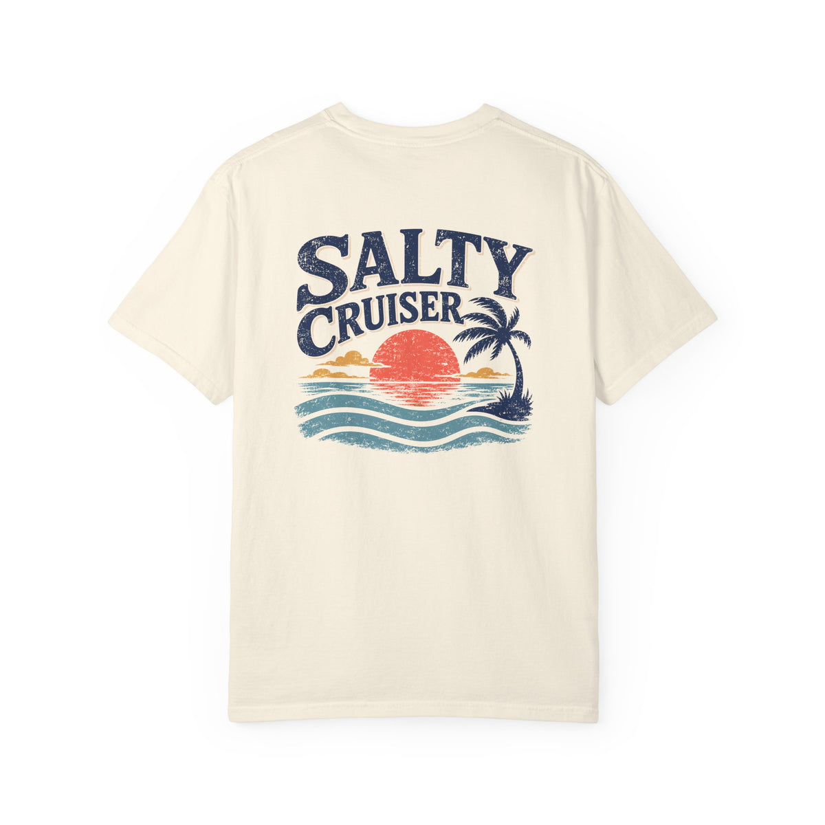 Salty Cruiser Retro Sunset Front and Back Tee