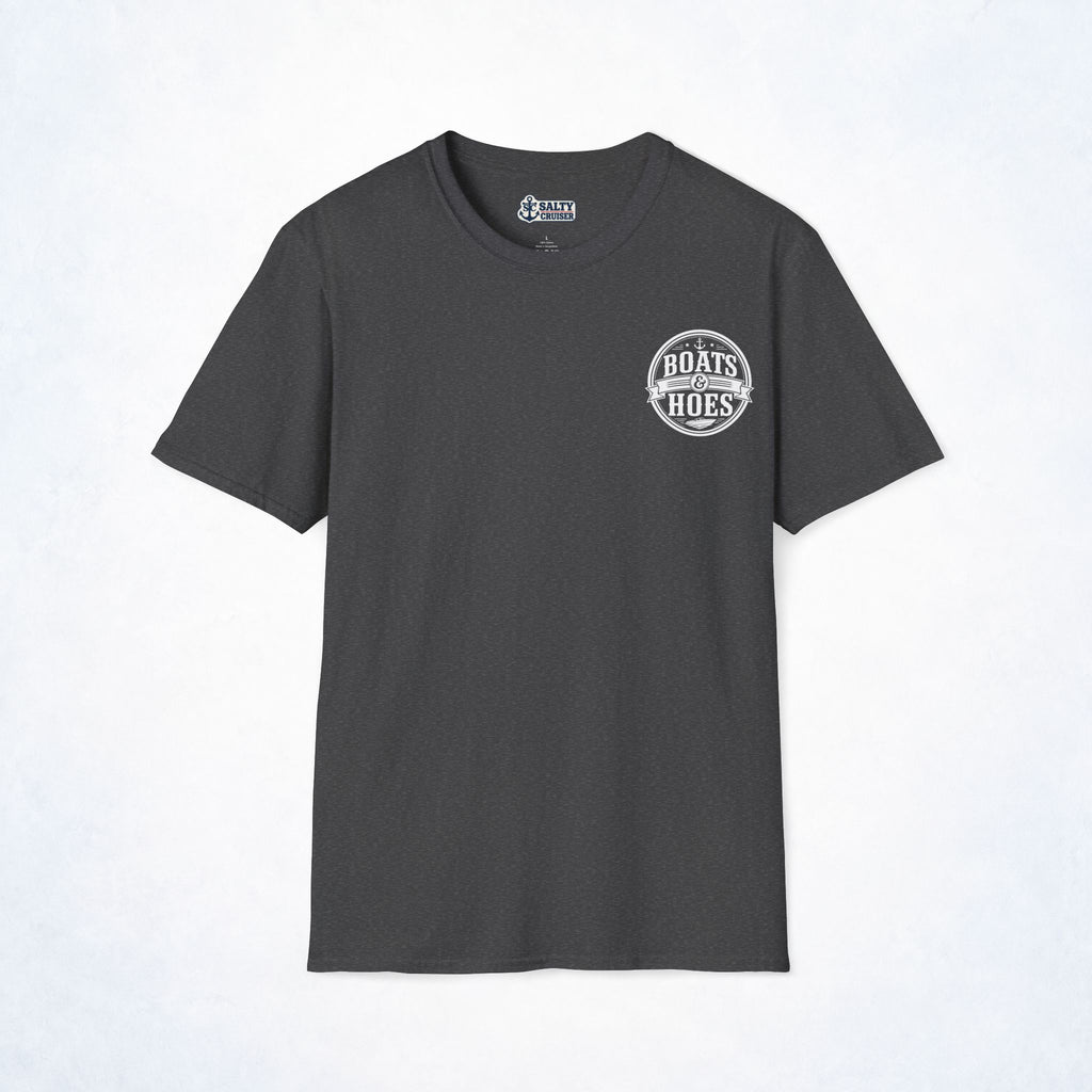Boats and Hoes Badge Front & Back Print Tee