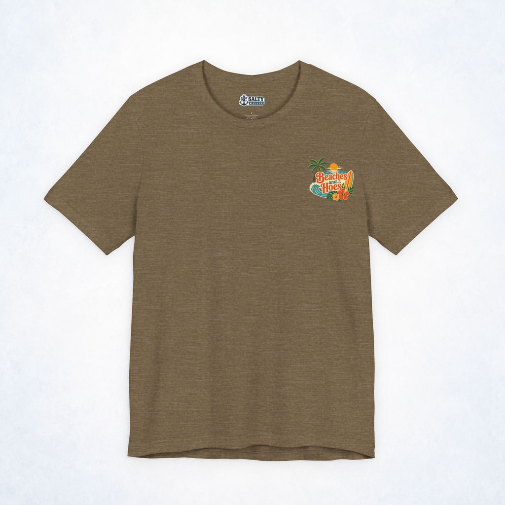 Beaches & Hoes Tropical Sunset Front & Back Tee