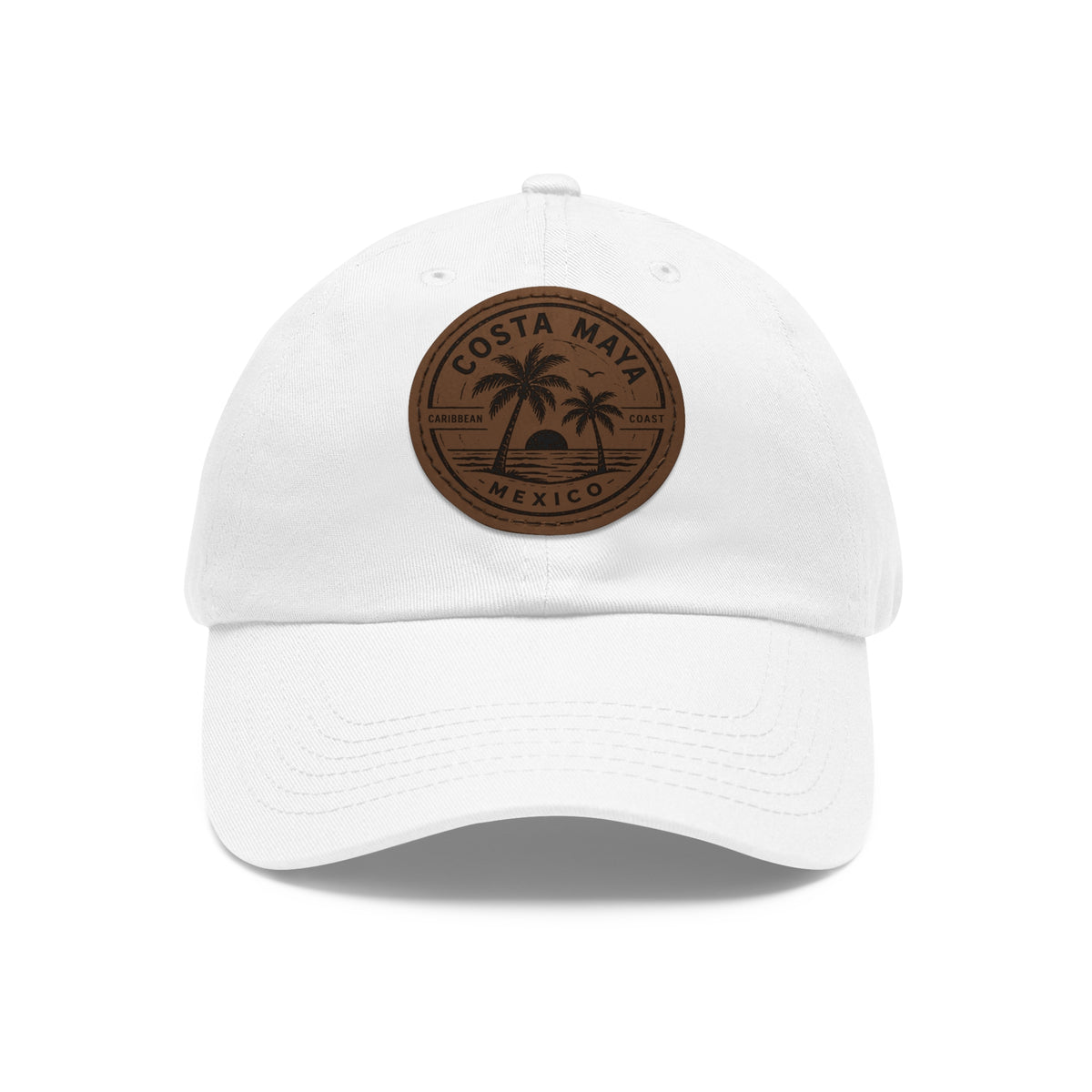 Costa Maya Caribbean Coast Leather Patch Dad Hat