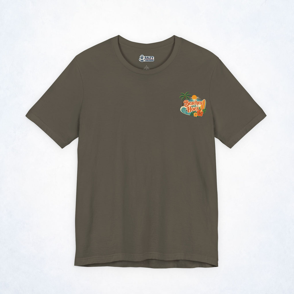 Beaches & Hoes Tropical Sunset Front & Back Tee