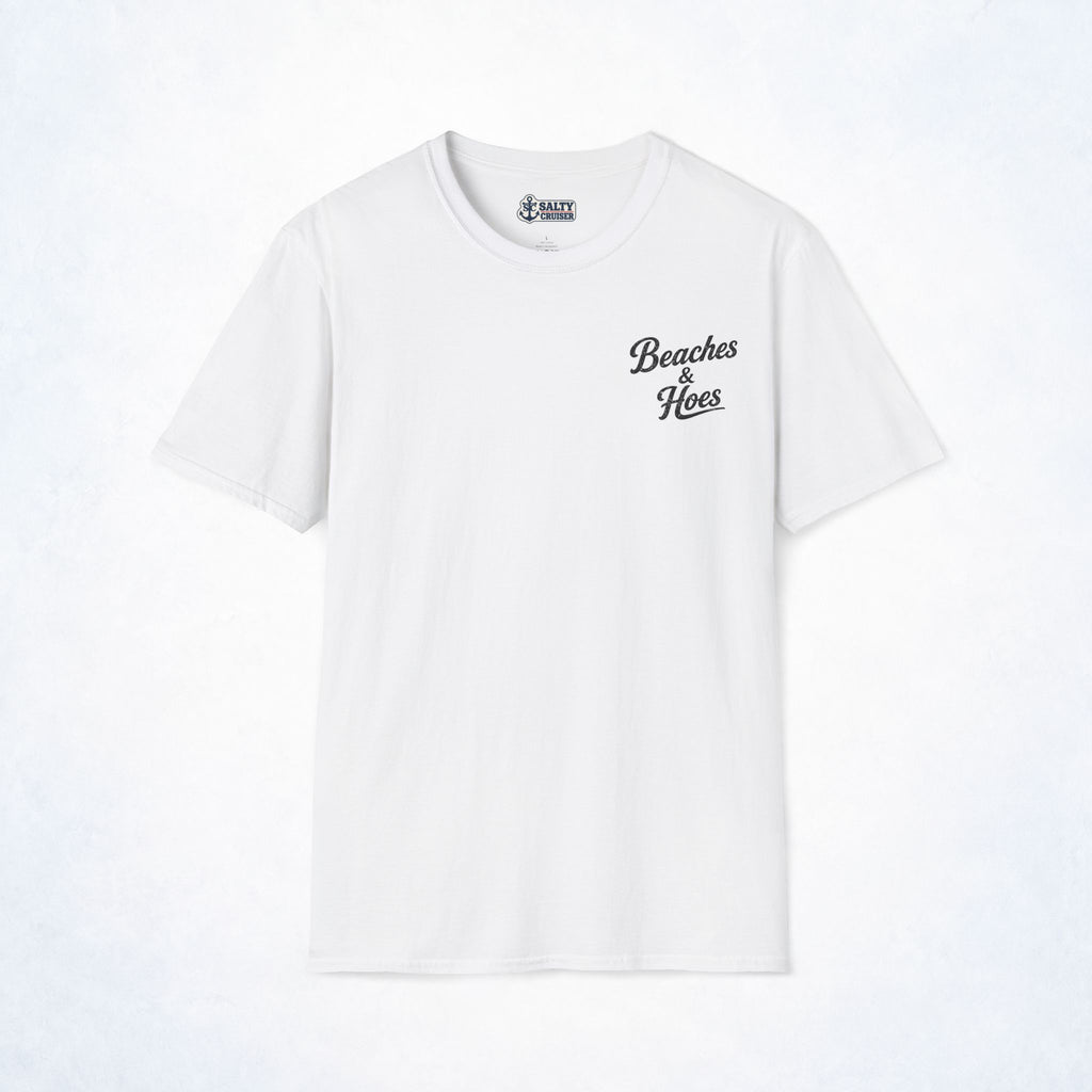 Beaches & Hoes Retro Sunset Front & Back Tee