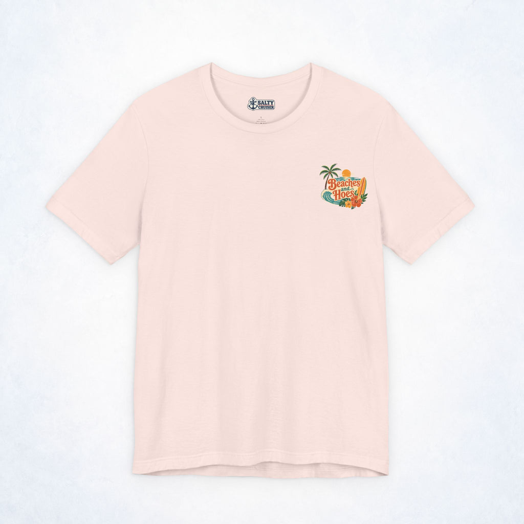 Beaches & Hoes Tropical Sunset Front & Back Tee
